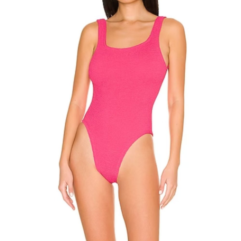 Hunza G Square Neck One Piece - Fuchsia